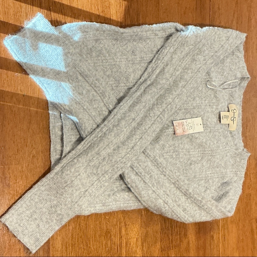 Jessica Simpson Light Gray Cable Knit Sweater